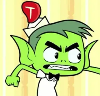 ✨ 814de321 Beast Boy Teen Titans Go! 만화, TV 프로그램, 틴 타이탄, 비스트 보이, 화난 telegram sticker