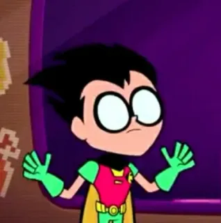 ✨ d37f0704 Robin Teen Titans Go! 만화, 슈퍼히어로, DC 코믹스, 틴 타이탄즈 telegram sticker