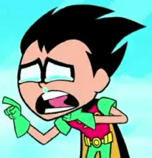 ✨ fefc2367 Robin Teen Titans Go! 만화, 캐릭터, 울음, 틴 타이탄, 슬픈 telegram sticker