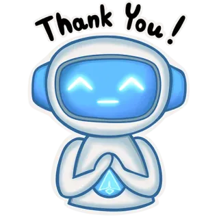 👍 3a4d957f Thank You! bedankt, robot, waardering, schattig, digitaal, bericht telegram sticker