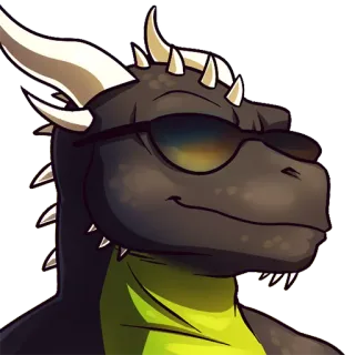 😎 46a51a3f smok, antropo, fajny, okulary przeciwsłoneczne, gad, kreskówka, zwierzę telegram sticker