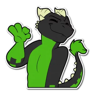 👌 5ebe3c7d smok, kreskówka, gad, zielony, zwierzę, fantazja telegram sticker