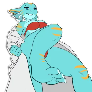 👣 bdb21846 Antro, Jaszczurka, Furry, Kreskówka telegram sticker