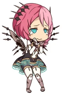 😢 8699286b อนิเมะ, จิบิ, ผมสีชมพู, น่ารัก, เศร้า, มังงะ whatsapp sticker