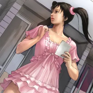 😒 a302f865 ผู้หญิง, ชุดสีชมพู, อนิเมะ, การ์ตูน, น่ารัก whatsapp sticker