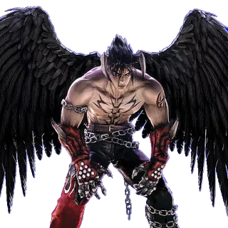 😈 81e53ea6 Devil Jin Tekken Teufel, Jin Kazama, Kampfspiel, Videospiel, Flügel, Ketten, Dämon whatsapp sticker
