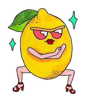 😎 434aa2b2 limão, fruta, desenho animado, óculos de sol, humor, personagem telegram sticker