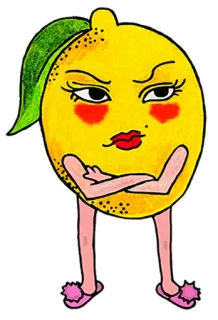 😒 b0209605 limão, fruta, personagem, engraçado, bravo telegram sticker