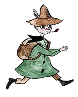 🚶 94bcc99a Snufkin Moomin Snufkin, Moomin, personaje, dibujos animados, aventurero, viajero telegram sticker