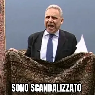 😠 f3612e1f SONO SCANDALIZZATO 震惊, 意大利, 男人, 地毯 telegram sticker