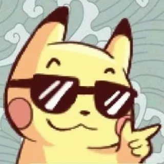 ⚡️ c2e2239f Pikachu Pokemon ピカチュウ, ポケモン, かっこいい, サングラス telegram sticker