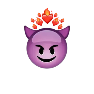 ❤️ 7c54b43b 表情符号, 恶魔, 爱心, 火焰, 紫色, 贴纸 whatsapp sticker