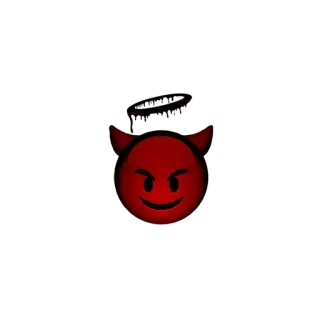 ❤️ ce5f6f34 恶魔, 表情符号, 红色, 角, 邪恶, 恶灵 whatsapp sticker