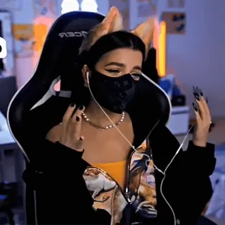 🧸 4379176a cat ears, woman, portrait, girl, mask telegram sticker