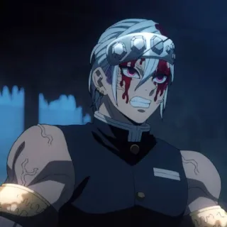 💎 b4315e7c Tengen Uzui Demon Slayer Anime, Demon Slayer, Tengen Uzui, Violência, Sangue, Personagem de anime telegram sticker