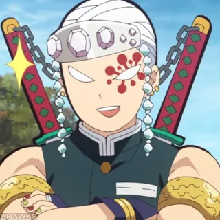 💎 9ff188e8 Tengen Uzui Demon Slayer anime, character, swords, demon slayer, tengen, uzui telegram sticker