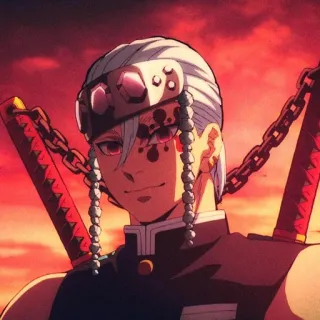 🙂 66eb9823 Tengen Uzui Demon Slayer Аниме, Клинок, рассекающий демонов, Тенген Узуй, Мечи, Кровь, Бои whatsapp sticker