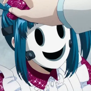 🎭 91bcf171 动漫, 女孩, 面具, 微笑面具, 可爱, 插画, 卡通 telegram sticker