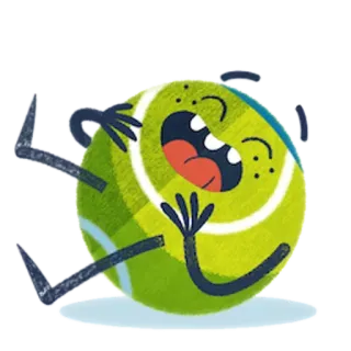 😂 3d8ba49b Теннис, Мяч, Мультфильм, Смешной, Счастливый telegram sticker