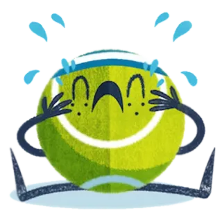 😭 d3b98fa1 Теннис, Грустный, Мяч, Плач, Спорт telegram sticker