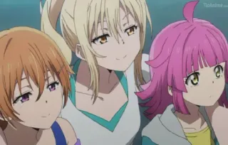 😏 11593dbe anime, girls, friends, group telegram sticker