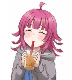 🥤 46eaf17c anime, cartoon, girl, boba tea, drink, cute, kawaii telegram sticker