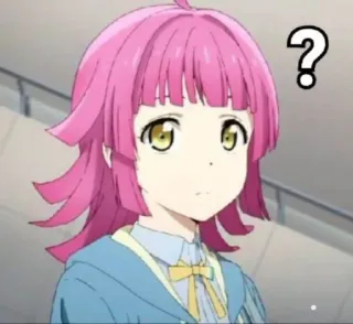 ❓ 5f22b0d3 ? anime, question mark, pink hair, girl, cute telegram sticker