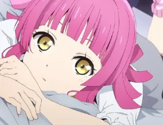 ❤️ 92620c22 anime girl, pink hair, cartoon, animated, character, cute telegram sticker