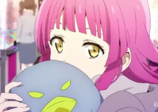 😓 98627a70 anime, cartoon, girl, character, cute, pink hair, penguin, kawaii telegram sticker