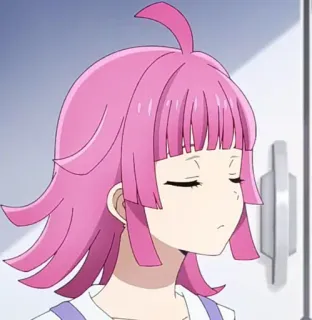 😒 c492f881 anime, pink hair, woman, cartoon, character, illustration telegram sticker