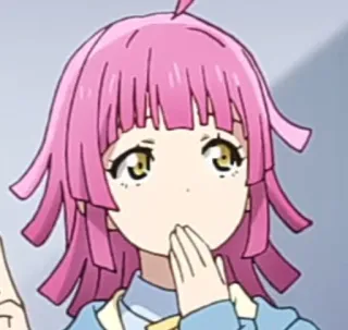 🤭 d3e93d70 anime, character, pink hair, expression telegram sticker