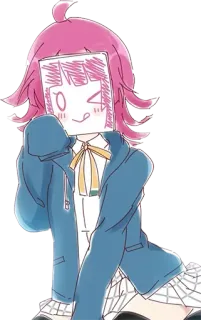 😆 d8aac852 anime, cartoon, drawing, character, pink hair telegram sticker