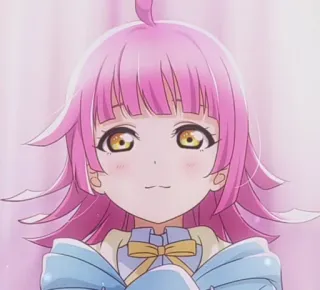 😏 ec239af8 anime, cartoon, cute, pink hair, yellow eyes, kawaii, girl telegram sticker