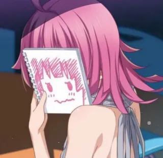 😳 ffe7c1fc anime, manga, pink hair, drawing, sketchbook, cute telegram sticker