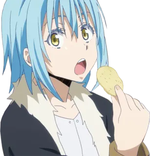 😋 2bbb0959 Rimuru Tempest That Time I Got Reincarnated as a Slime Anime, Slime, Jedzenie, Słodkie telegram sticker