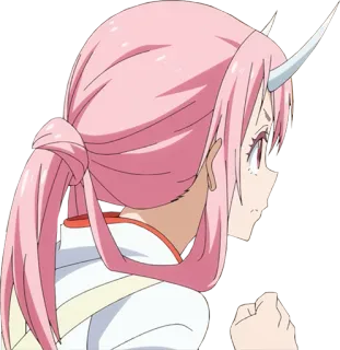 😳 c285e56e Shuna That Time I Got Reincarnated as a Slime anime, Shuna, pink hair, horns, That Time I Got Reincarnated as a Slime telegram sticker