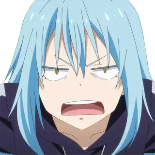 😡 e0007ad9 Rimuru Tempest That Time I Got Reincarnated as a Slime anime, manga, isekai, Rimuru, Tempest, slime telegram sticker