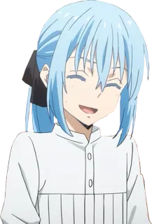 😁 ecb11d25 Rimuru Tempest That Time I Got Reincarnated as a Slime anime, manga, character, smile, isekai telegram sticker