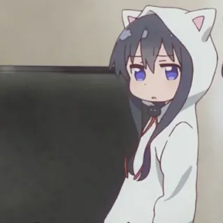 🎐 f7ac9b5d Anime, Tai mèo, Áo hoodie, Hoạt hình, Dễ thương, Manga telegram sticker