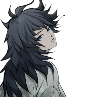 🌊 0be46280 Giyu Tomioka Demon Slayer 애니메이션, 토미오카 기유, 귀멸의 칼날, 만화, 캐릭터 whatsapp sticker