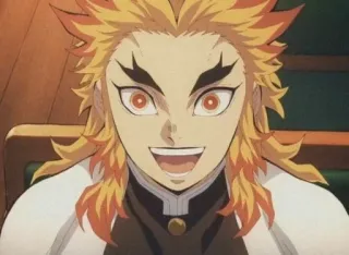 🌙 27612ff3 Rengoku Kyoujurou Demon Slayer 애니메이션, 렌고쿠, 귀멸의 칼날, 캐릭터, 염주 whatsapp sticker