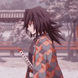 🌊 913d4a7f Giyu Tomioka Demon Slayer 애니메이션, 만화, 귀멸의 칼날, 토미오카 기유, 검, 카타나 whatsapp sticker