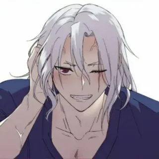 🌙 e4a0d62e 애니메이션, 만화, 캐릭터, 흰머리, 흉터 whatsapp sticker