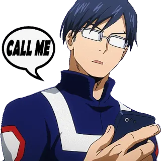 📞 373f0715 Tenya Iida My Hero Academia CALL ME アニメ, マンガ, 電話して, 僕のヒーローアカデミア, 飯田天哉 telegram sticker