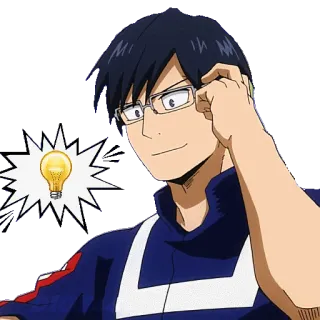 💡 41324625 Tenya Iida My Hero Academia アニメ, キャラクター, 眼鏡, ヒーロー, アイデア, 電球 telegram sticker