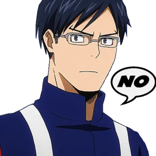 👎 467419b8 Tenya Iida My Hero Academia NO アニメ, 僕のヒーローアカデミア, 飯田天哉, いいえ, ステッカー telegram sticker