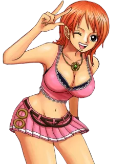 😉 81e674df Nami One Piece 动漫, 海贼王, 娜美, 卡通, 女人, 角色 telegram sticker