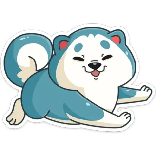 ☺️ 978c722d perro, animal, lindo, husky, dibujos animados, mascota, pegatina telegram sticker