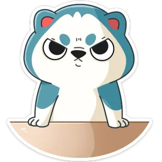 😡 d5e94aa1 enojado, dibujos animados, lindo, animal, oso, pegatina telegram sticker