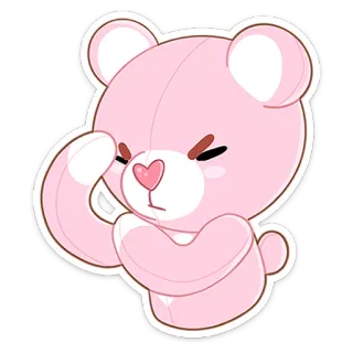 🤦‍♂️ c891f7e3 urso, fofo, rosa, adesivo, desenho animado, animal, pelúcia telegram sticker